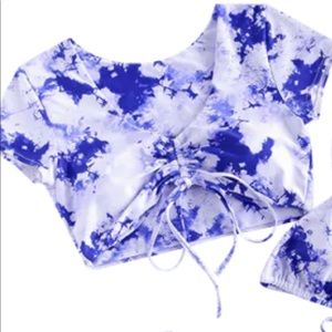Zaful tie dye cinched crop top